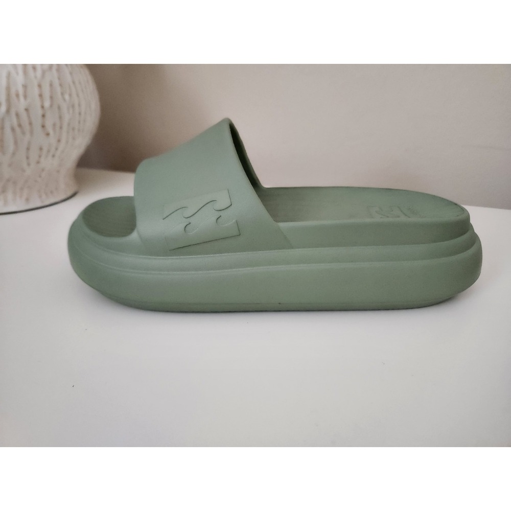 Billabong Women Green Platform Cushion Slides Sandal Comfort Shoe Size 10 - Picture 4 of 10